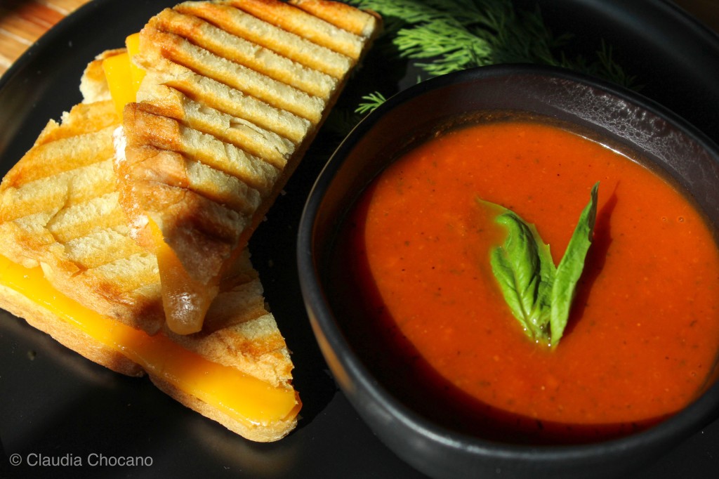 Dill Tomato Soup with Grilled Cheese